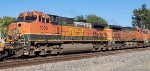 BNSF 1050, one of a kind Heritage 1 unit, trails on EB BNSF stack
